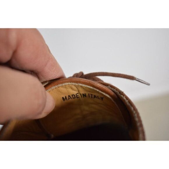 Men\'s Saks Fifth Avenue Brown Leather Woven Lace-Up Oxford Shoes Italian Size 8M main image 9